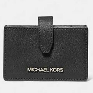 Michael Kors Jet Set Accordion Leather Card Case in Black NWT
